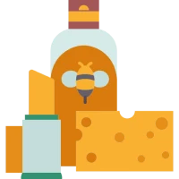 Honey and cheese with lipstick